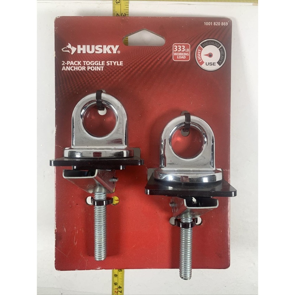 HUSKY 2 Pack 333lb Anchor Point 1001820869 TOGGLE STYLE WORKING LOAD LIMIT